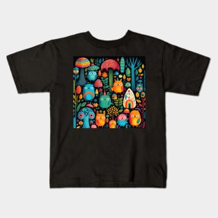 Colorful Animal Cute Pattern for Kids Kids T-Shirt